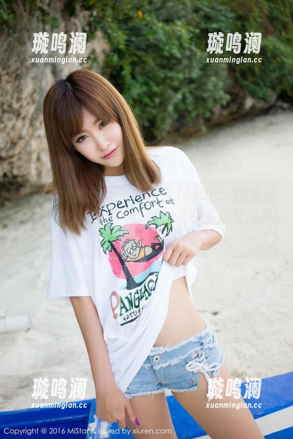 MiStar魅妍社 - 陆金佳Jessica的海边之旅，精选图片中...哇，是有多想被海风吹走呀？